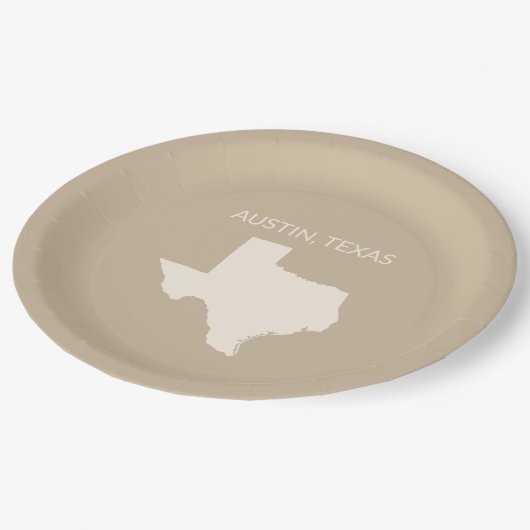 Texas State Map Home Decor  ペーパープレート (アングル)