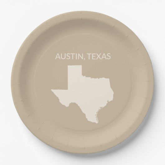 Texas State Map Home Decor  ペーパープレート (正面)