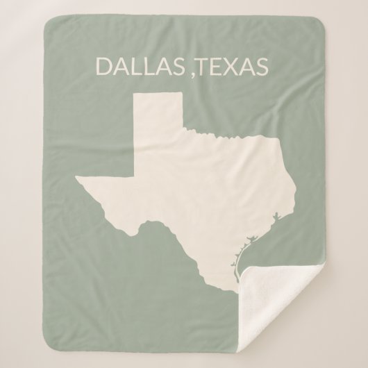 Texas State Map Home Decor  Sherpa Blanket シェルパブランケット (正面)