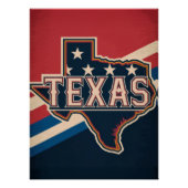 Texas State Retro Flag Design ポスター (正面)