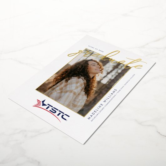 Texas State Technical College Graduation 箔招待状 (回転した状態)