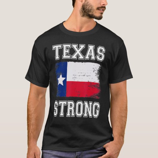 Texas Strong Pray For Texas Flag Map Tシャツ (正面)