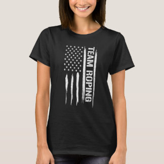 Texas Team Roping - American Flag Sayings_1 Tシャツ