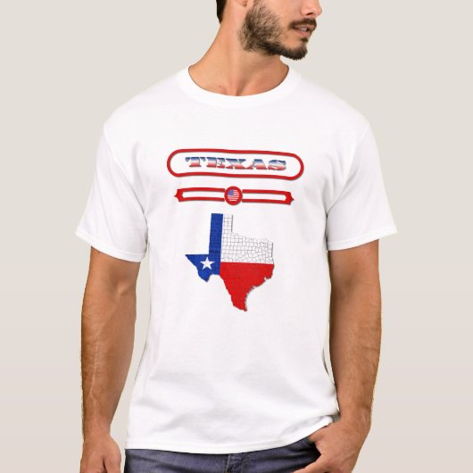 TEXAS, TEXAS OF MAP, UNITED STATES. SAMER BRASIL Tシャツ (正面)