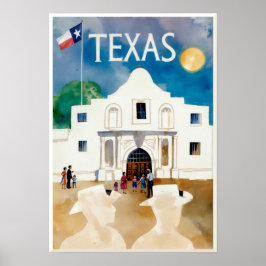 Texas, the Alamo, travel poster ポスター