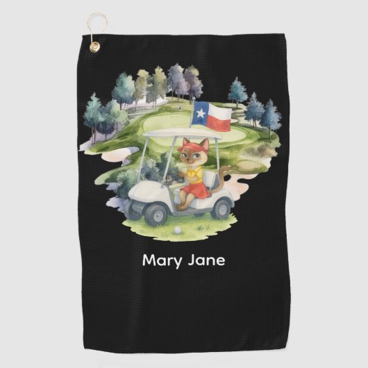 Texas themed for golfer ゴルフタオル (正面)