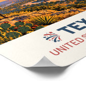 Texas USA – Vintage Travel Poster ポスター (角)