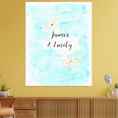 Texas Watercolor Wedding Guest Book Alternative キャンバスプリント (インサイチュ (リビング))