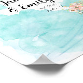 Texas Watercolor Wedding Guest Book Alternative ポスター (角)