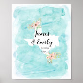 Texas Watercolor Wedding Guest Book Alternative ポスター (正面)