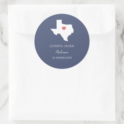 Texas Wedding Party Custom ラウンドシール (バッグ)
