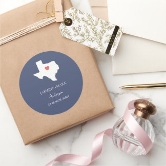 Texas Wedding Party Custom  ラウンドシール