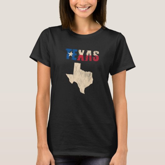 Texas with silhouette of Texas  Tシャツ (正面)