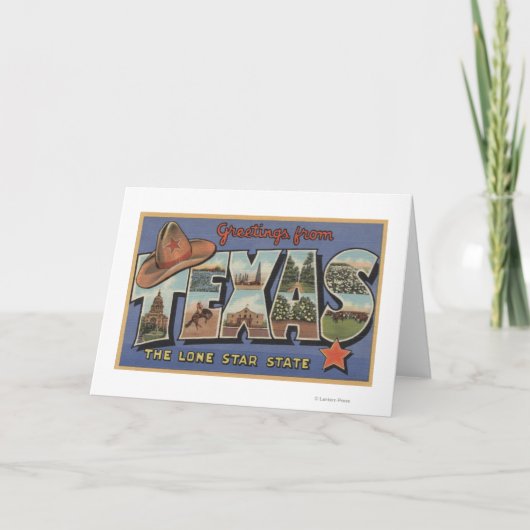 TexasGreetings From The Lone Star州 カード (正面)