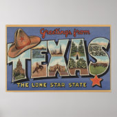 TexasGreetings From The Lone Star州 ポスター (正面)