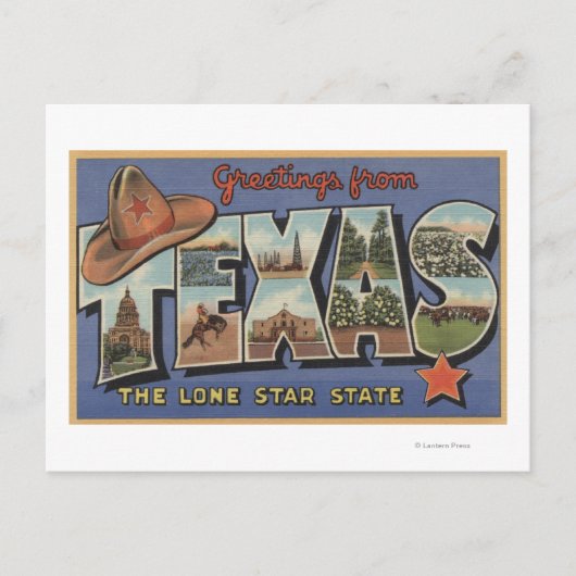TexasGreetings From The Lone Star州 ポストカード (正面)