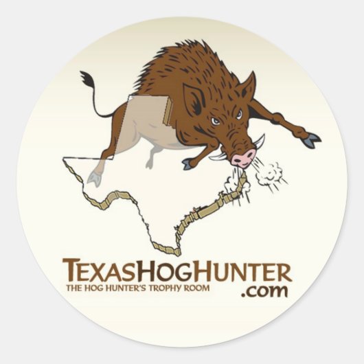 TexasHogHunter.comステッカー ラウンドシール (正面)