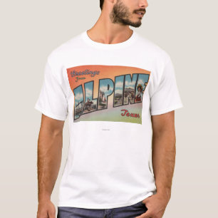 、TexasLargeの手紙ScenesAlpine高山、TX Tシャツ