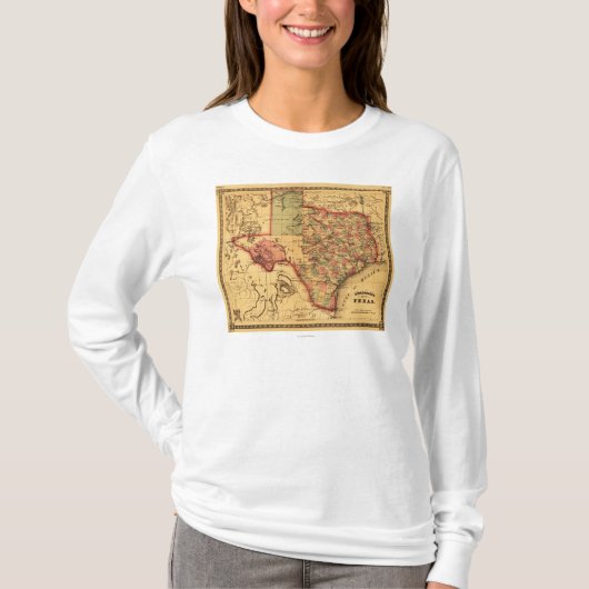 TexasPanoramicの地図 Tシャツ (正面)