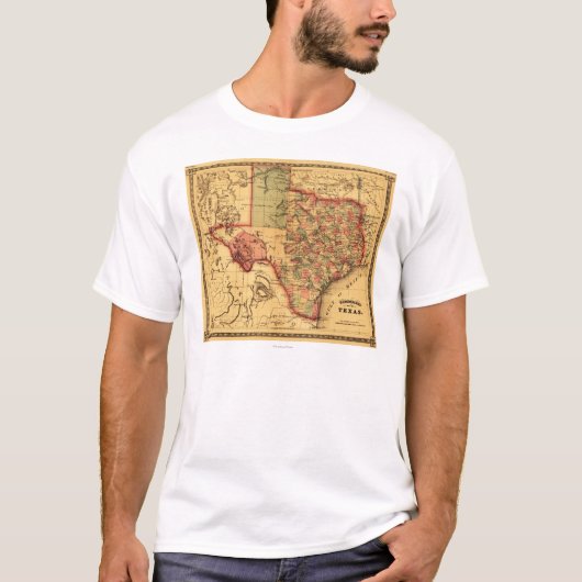 TexasPanoramicの地図 Tシャツ (正面)