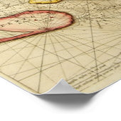 Texelの1660地図 ポスター (角)