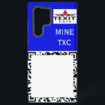 TeXitコインアンドロイド銀河系QR Samsung Galaxy S22 Ultraケース<br><div class="desc">TeXit CoinアンドロイドS22ウルトラフォンケースQRコードとIntextitt Coinロゴ付きインディゴブルー背景</div>