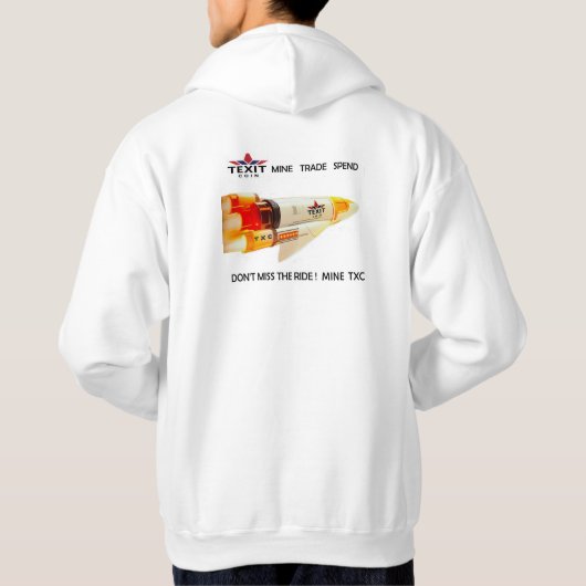 TeXitコインメンズベーシックフード付きスウェットシャツ パーカ (裏面)