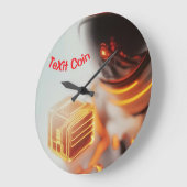 TeXitコイン時間 ラージ壁時計 (傾斜)