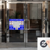 TeXitコインCobalt QRコードとTeXitコインのロゴ ウィンドウサイン (オフィスドア)