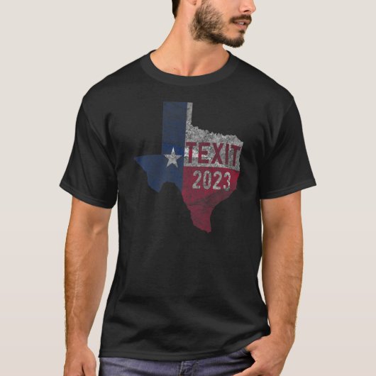 Texit 2023テキサス州プライド動揺してTx州Seced Tシャツ (正面)