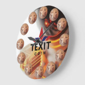 TeXit Coin公式ロゴと大きな時計 ラージ壁時計 (傾斜)