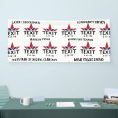 Texit Coin公式ロゴを白にタイリング 横断幕 (トレードショー)