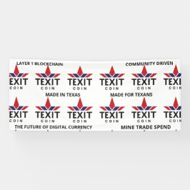 Texit Coin公式ロゴを白にタイリング 横断幕
