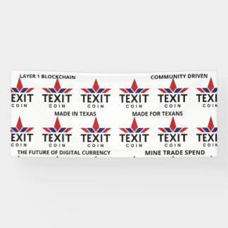 Texit Coin公式ロゴを白にタイリング 横断幕