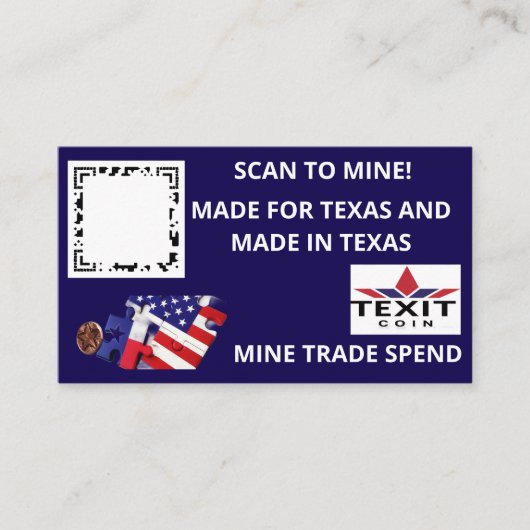 TeXit Coin ダークブルー QRコード 名刺 (正面)