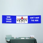 TeXit Coin ロゴ 2.5' x 12' 横断幕 (トレードショー)