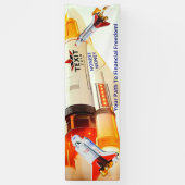 Texit Coin 正直なお金 ロケット 2.5' x 8' 横断幕 (縦)