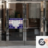 TeXit Coin Cobalt QR Code with TeXit Coin logo  ウィンドウサイン (オフィスドア)