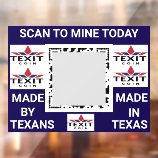 TeXit Coin Cobalt QR Code with TeXit Coin logo ウィンドウサイン (シート2)