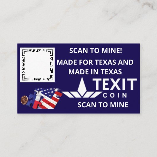 TeXit Coin Dark Blue Blue QR Code 名刺 (正面)
