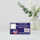 TeXit Coin Dark  Blue Blue QR Code 名刺 (スタンド正面)