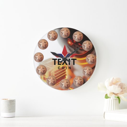 TeXit Coin OFFICIAL Logo Time Large Clock ラージ壁時計 (ホーム)