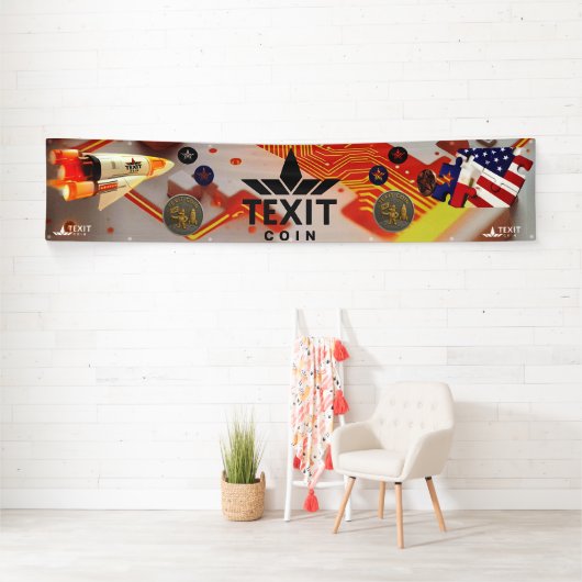 Texit Coin Official LOGO with Rocket Ship 横断幕 (インサイチュ)