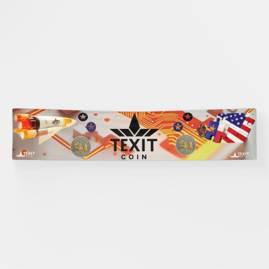 Texit Coin Official LOGO with Rocket Ship 横断幕 (横)