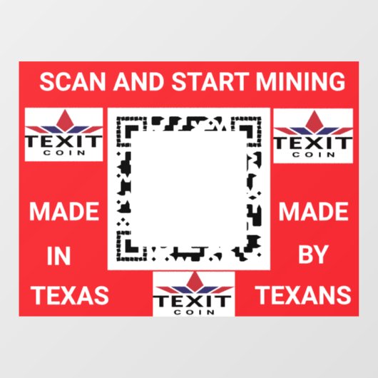 TeXit Coin QRコード 24"×30" ウィンドウサイン (シート)