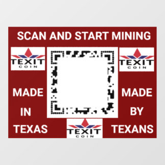 TeXit Coin QRコード 24" x 30" ウィンドウサイン