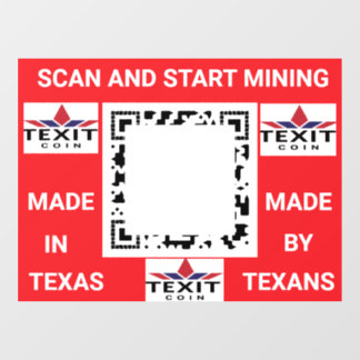 TeXit Coin QR Code 24" x 30" ウィンドウサイン