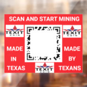 TeXit Coin QR Code 24" x 30" ウィンドウサイン (シート2)