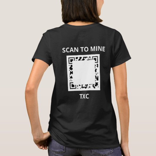 Texit Coin Scan TO MINE QRコード公式ロゴ Tシャツ (裏面)