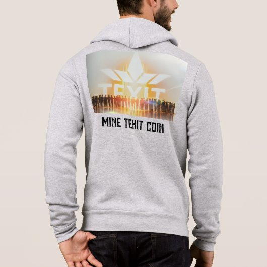 TeXit Coin Zipper Pullover Men's Apparel Grey  パーカ (裏面)